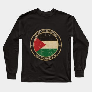 Vintage State of Palestine Asia Asian Flag Long Sleeve T-Shirt
